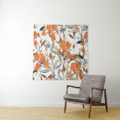  Oranje iris bloemmotief Wandkleed (In situ)