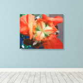 Oranje Iris Canvas Afdruk (Insitu (Houten vloer))