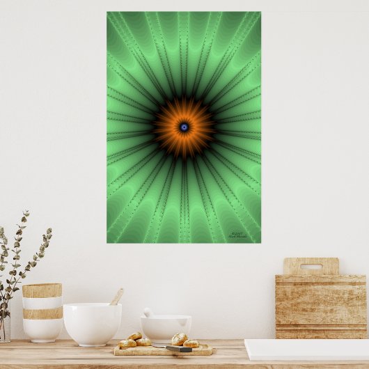 Oranje Iris Fractal Poster (Keuken)
