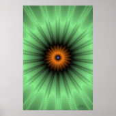 Oranje Iris Fractal Poster (Voorkant)