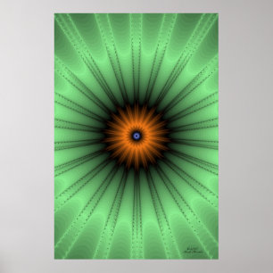 Oranje Iris Fractal Poster