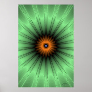 Oranje Iris Fractal Poster