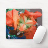 Oranje Iris Mousepad Muismat (Met muis)