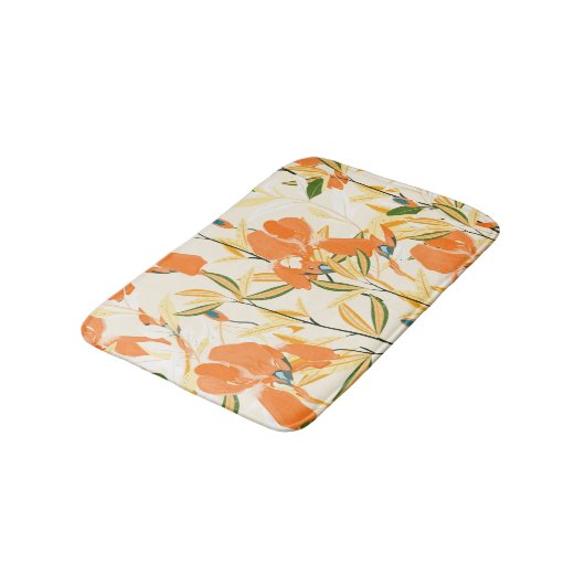 Oranje irissen: naadloos bloemmotief badmat (Gekanteld)