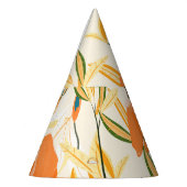 Oranje irissen: naadloos bloemmotief feesthoedjes (Links)