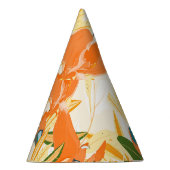 Oranje irissen: naadloos bloemmotief feesthoedjes (Rechts)