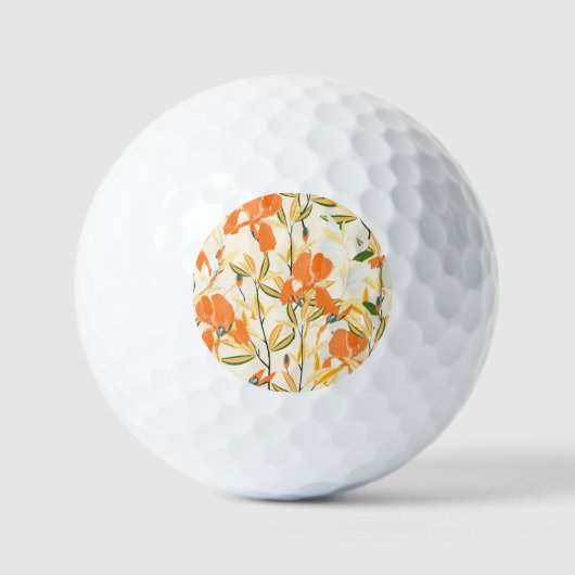 Oranje irissen: naadloos bloemmotief golfballen (Voorkant)