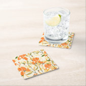 Oranje irissen: naadloos bloemmotief kartonnen onderzetters (Insitu)