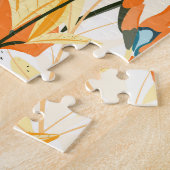 Oranje irissen: naadloos bloemmotief legpuzzel (Zijkant)