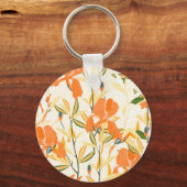 Oranje irissen: naadloos bloemmotief sleutelhanger (Achterkant)