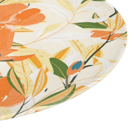 Oranje irissen: naadloos bloemmotief snijplank (Hoek)