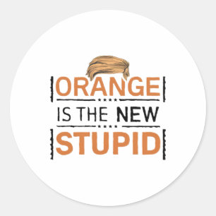 Oranje Is De Nieuwe Stomme Trump Grap Ronde Sticker