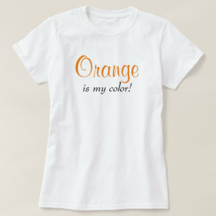 Oranje Is Mijn Kleur Cute Typografie Meisjesachtig T-shirt