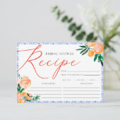 Oranje Italiaans Positano Blauw Vrijgezellenfeest  Informatiekaartje (Staand voorkant)