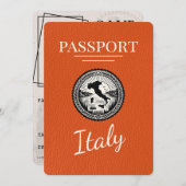 Oranje Italië Paspoort Save The Date (Voorkant / Achterkant)