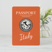 Oranje Italië Paspoort Save The Date (Staand voorkant)