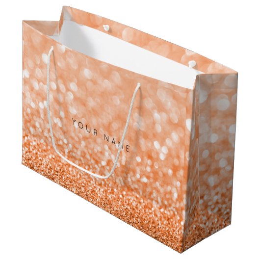 Oranje Italië Snoep Sun Glitter Favor Gift Bag Large Cadeautasje (Voorkant Gekanteld)