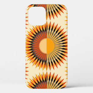 Oranje Ivoor Bloemen Sterren Patroon Case-Mate iPhone Case