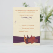 Oranje, ivoren, Paarse, gedreven bladeren RSVP (Staand voorkant)