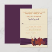 Oranje, ivoren, Paarse, gedreven bladeren RSVP (Voorkant / Achterkant)