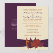 Oranje, ivoren, Paarse, gedreven lederen bruiloft Kaart (Voorkant / Achterkant)