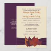 Oranje, ivoren, Paarse, gedreven lederen bruiloft  Kaart (Voorkant / Achterkant)