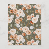 Oranje Ivory Moss Floral budget huwelijksgegevens (Achterkant)