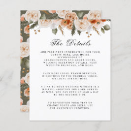 Oranje Ivory Moss Floral budget huwelijksgegevens