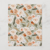 Oranje Ivory Moss Floral budget huwelijksgegevens (Achterkant)