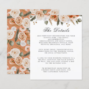 Oranje Ivory Moss Floral budget huwelijksgegevens