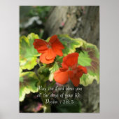 Oranje jaaraniums ~ Psalm 128:5 Poster (Voorkant)