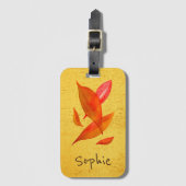 Oranje jaarbladkunst in de Herfst Bagagelabel (Voorkant (verticaal))