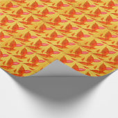 Oranje jaarbladkunst in de Herfst Cadeaupapier (Hoek)