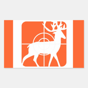 Oranje jachtbuck op kruisstoelen rechthoekige sticker