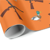 Oranje jachtpatroon voor eenden cadeaupapier (Rol Hoek)