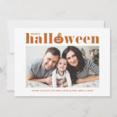 Oranje Jack-o'-lantern Foto Happy Halloween Aankondiging (Voorkant)