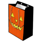 Oranje Jack-o-Lantern Gift Bag voor Halloween Medium Cadeauzakje (Achterkant Gekanteld)