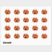 Oranje Jack-O-Lantern Halloween Pumpkin Ronde Sticker (Vel)