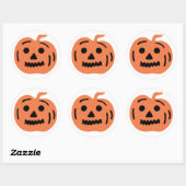 Oranje Jack-O-Lantern Halloween Pumpkin Ronde Sticker (Vel)