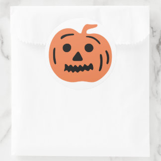 Oranje Jack-O-Lantern Halloween Pumpkin Ronde Sticker