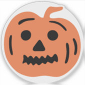 Oranje Jack-O-Lantern Halloween Pumpkin Sticker (Voorkant)