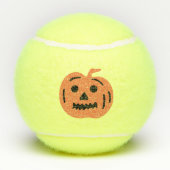 Oranje Jack-O-Lantern Halloween Pumpkin Tennisballen (Achterkant)