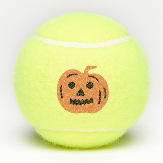 Oranje Jack-O-Lantern Halloween Pumpkin Tennisballen (Achterkant)