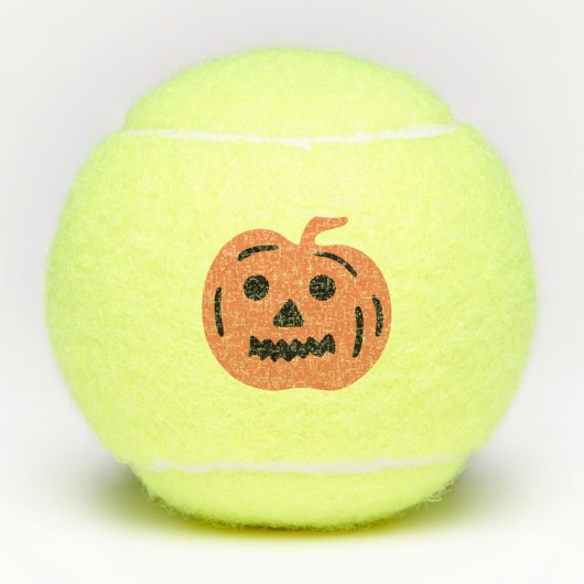 Oranje Jack-O-Lantern Halloween Pumpkin Tennisballen (Voorkant)