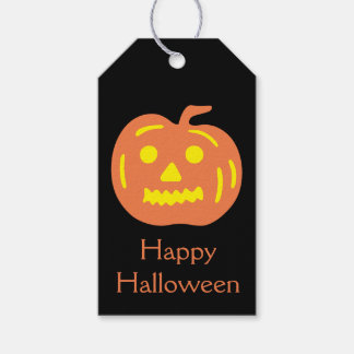 Oranje Jack-O-Lantern Halloween Pumpkin Treat Bag Cadeaulabel