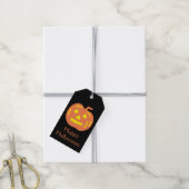 Oranje Jack-O-Lantern Halloween Pumpkin Treat Bag Cadeaulabel (Met Touw)