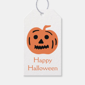 Oranje Jack-O-Lantern Halloween Pumpkin Treat Bag Cadeaulabel