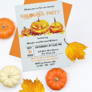 Oranje Jack O Lantern Herfstbladeren Halloween Fee Kaart