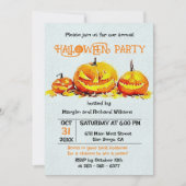 Oranje Jack O Lantern Herfstbladeren Halloween Fee Kaart (Voorkant)