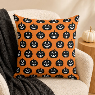Oranje Jack O Lantern Pumpkin Pattern Halloween Kussen